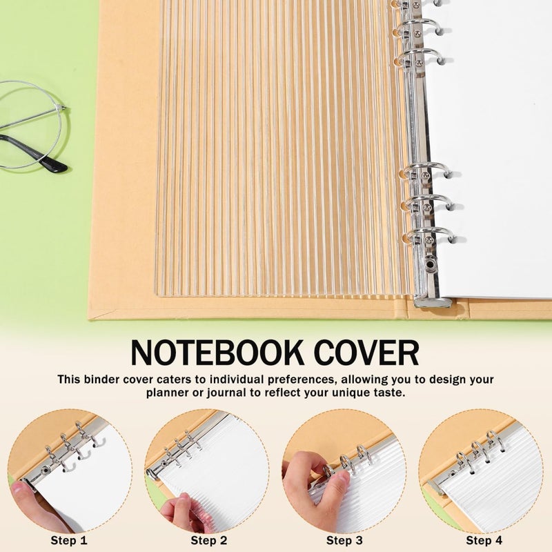 Veemoon Acrylic Binder Cover Budget Planner Notebook Binder Shell Ring Planner Cover for Office - Image 4